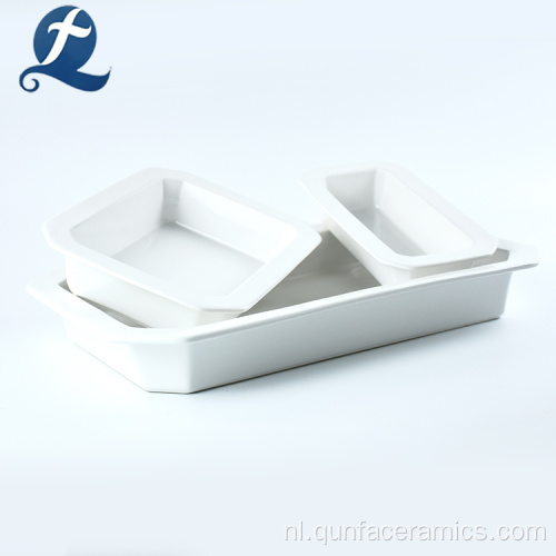 Hoge kwaliteit 6 rooster kleine witte keramische dinerborden te koop